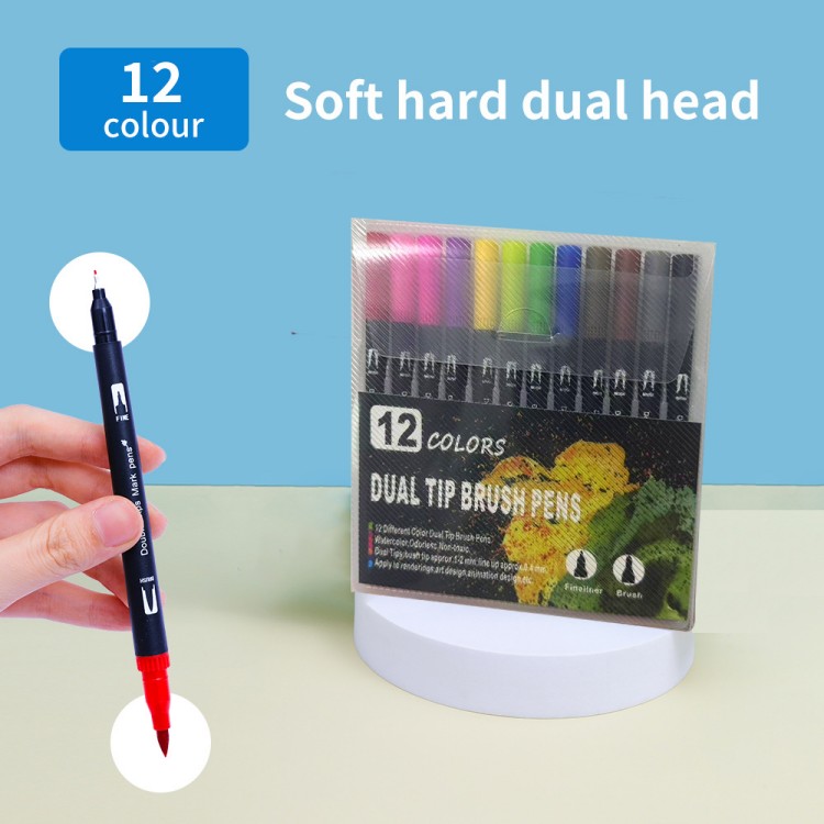 ชุดปากกามาร์กเกอร์แบบล้างทำความสะอาดได้หลายสีแบบ Dual Soft Tip